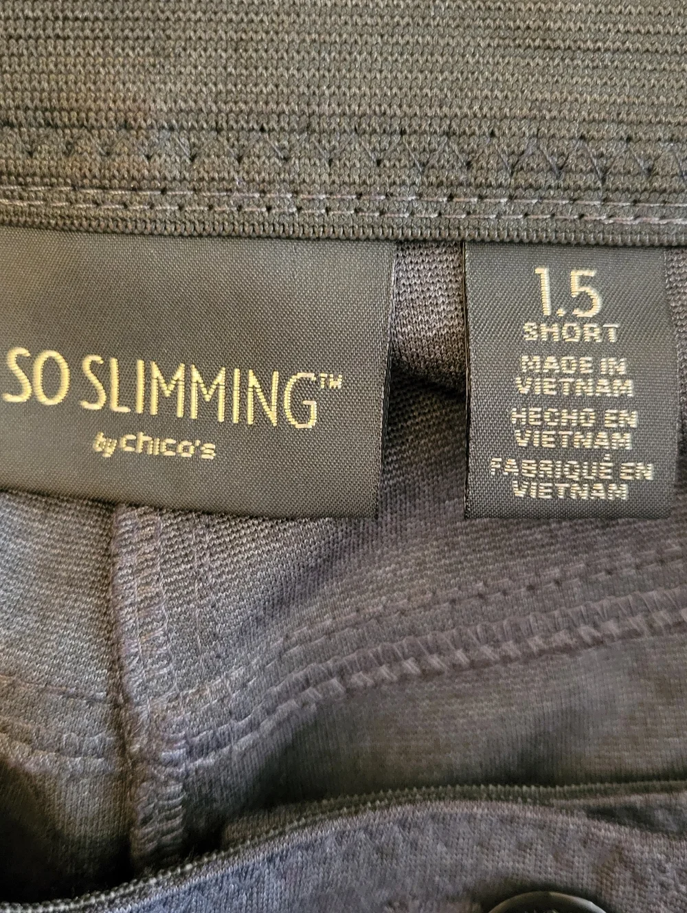 Chicos Gray So Slimming High Rise Ponte Knit Pants Size 1.5‎ Short